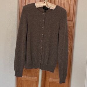 Charter Club Cashmere Taupe/Brown Button Down Cardigan S